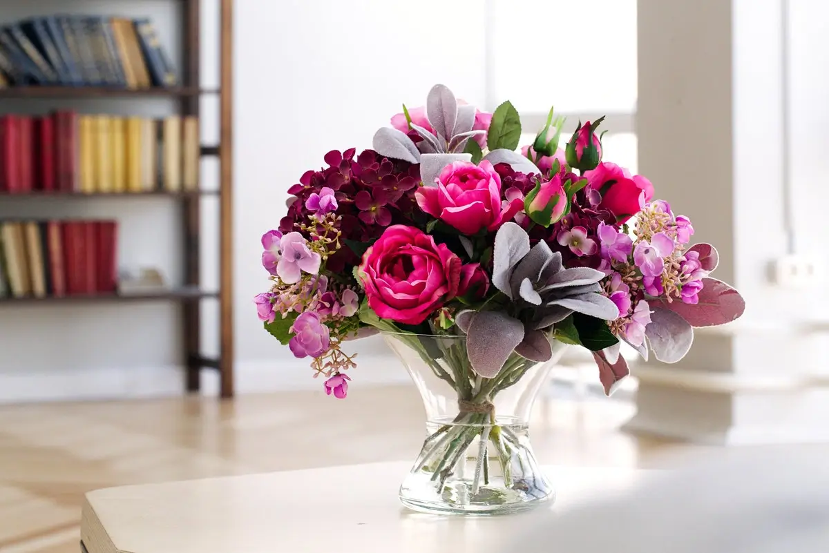 Stylish bouquet in a modern office interior